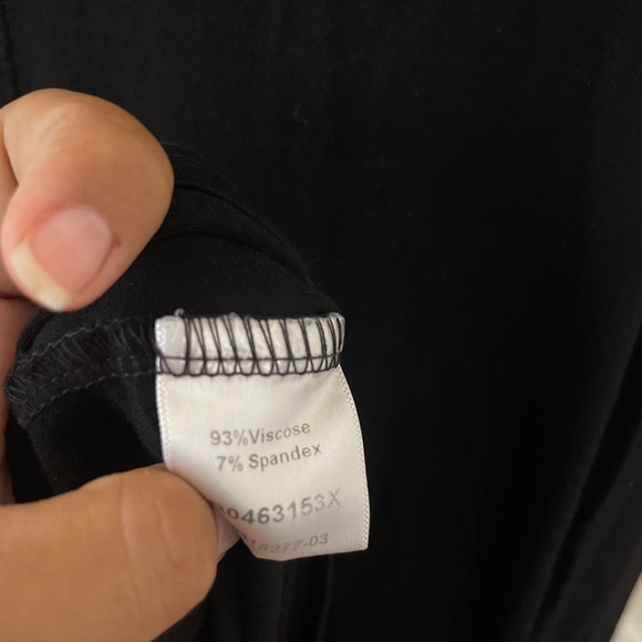 Plus Size Asymmetric Rushed Hem Midi Dress Black - Picture 8 of 10